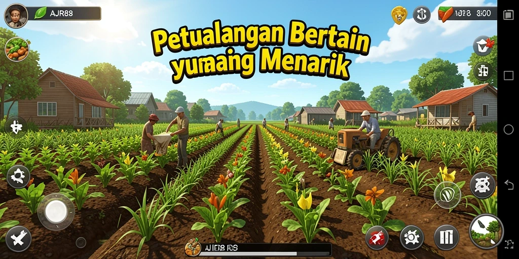 Tangkapan layar AJR88 menampilkan pengalaman bermain bertani yang seru.