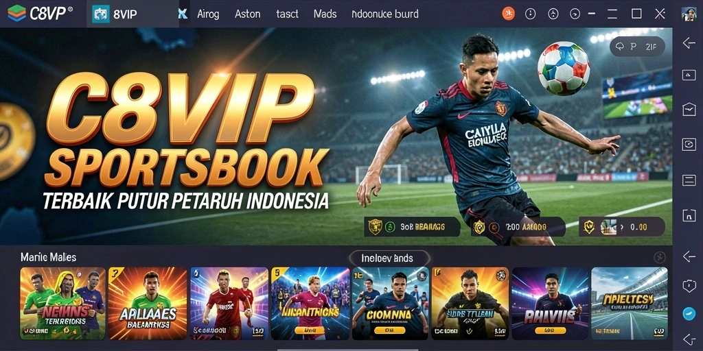 Screenshot utama C8VIP menampilkan gameplay sportsbook yang menarik dan interaktif.