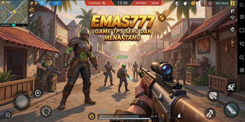 Gameplay seru dalam EMAS777 saat bertempur di medan perang.
