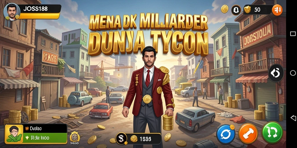 Tampilan gameplay menarik dari JOSS188 yang menunjukkan strategi Tycoon.