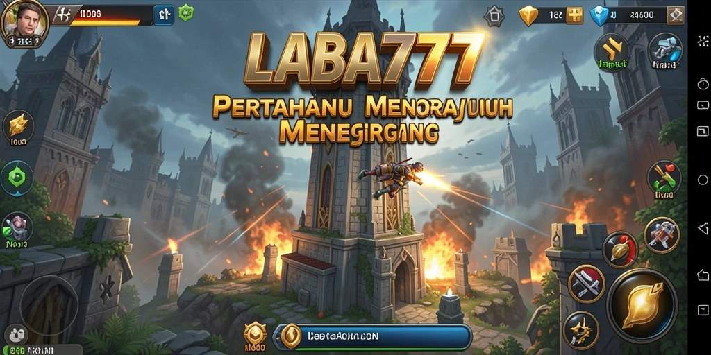Tangkapan layar LABA777 menunjukkan aksi menegangkan dalam gameplay Tower Defense.