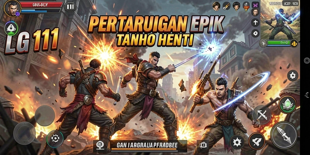Screenshot gameplay <strong>LG111</strong> menampilkan aksi pertarungan yang mendebarkan.