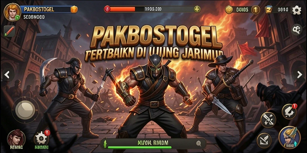 Tampilan pertarungan seru di PAKBOSTOGEL dengan aksi karakter yang dinamis.