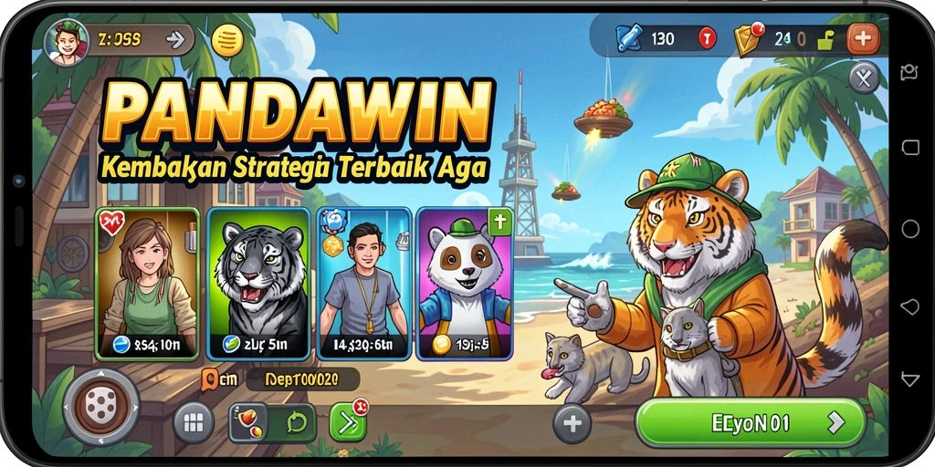 Tampilan gameplay menarik dari PANDAWIN dengan elemen Idle.