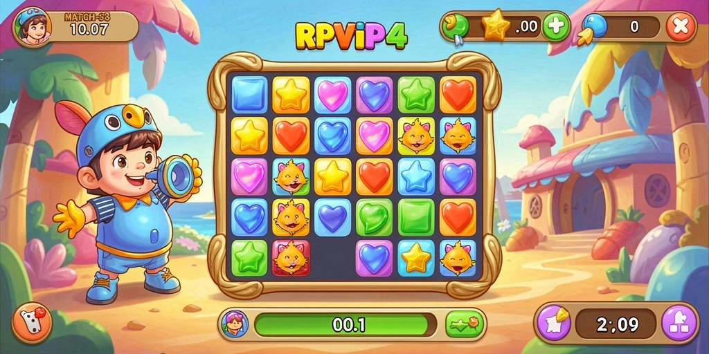 Tampilan gameplay RPVIP4 yang penuh warna dan mengasyikkan.