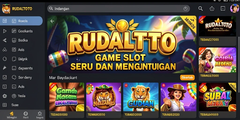 Tampilan gameplay RUDALTOTO yang penuh warna dan seru.