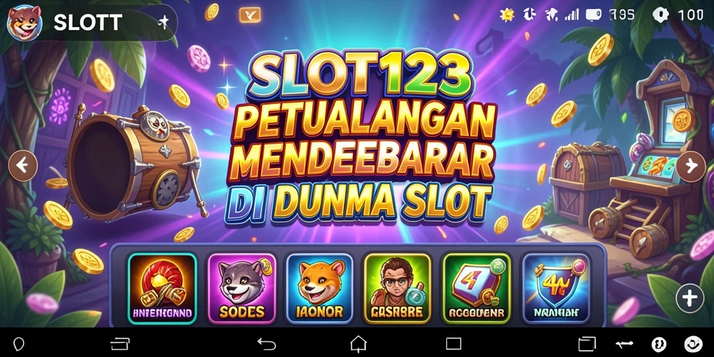 Tampilan gameplay SLOT123 yang seru dan penuh warna.