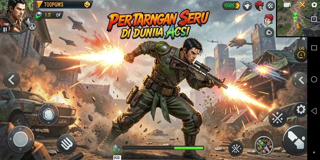 Sebuah adegan mendebarkan dari gameplay TOOPGWS yang penuh aksi.