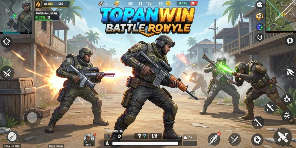 Gameplay Battle Royale mendebarkan di TOPANWIN.