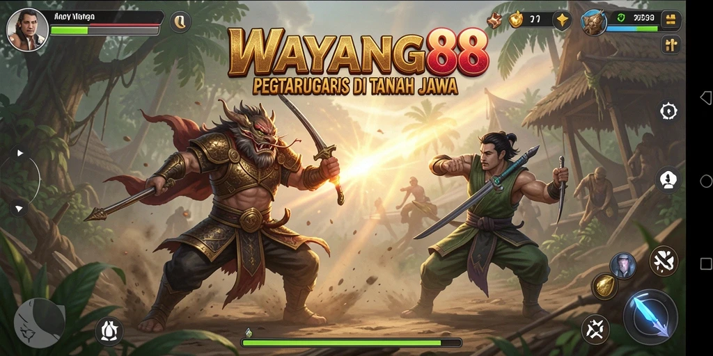 Screenshot dari pertarungan mendebarkan di WAYANG88.
